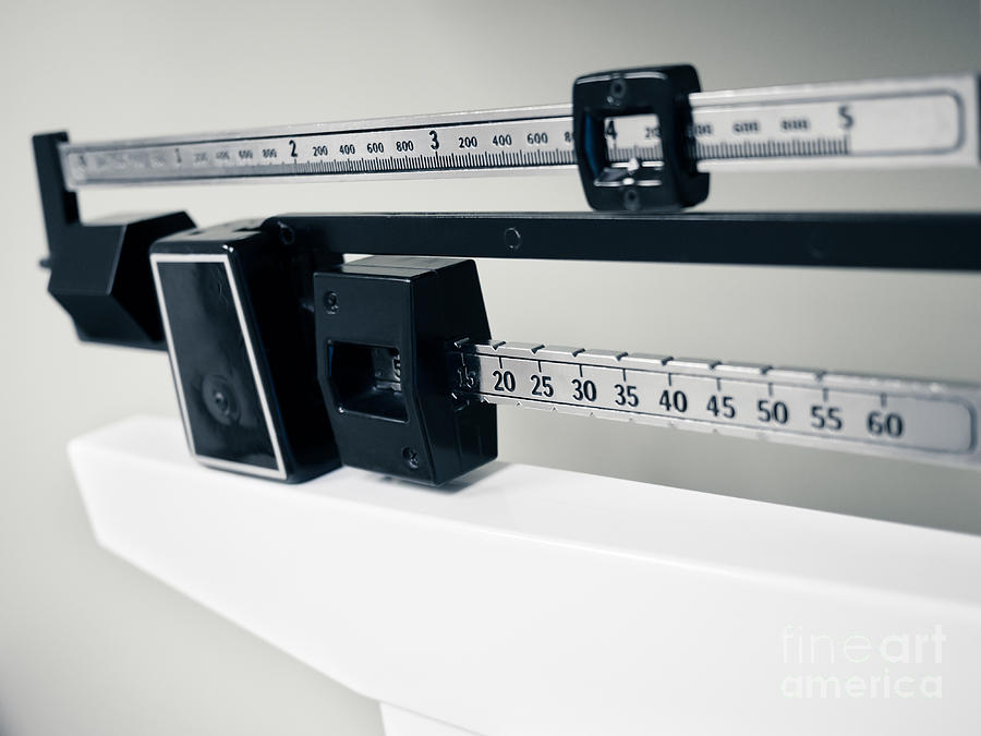 Sports Photograph - Doctors Sliding Weight Balance Beam Scale by Paul Velgos