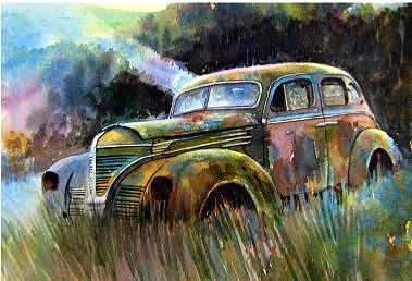 Dodge at Black Creek Painting by Ron  Morrison