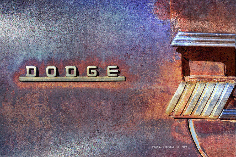 Dodge Brand Badge On Old Car Digital Art By R Christopher Vest - Fine 