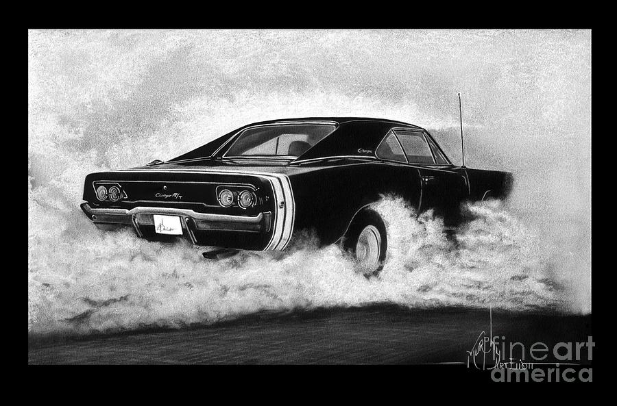 Dodge Charger drawing Drawing by Murphy Elliott Pixels