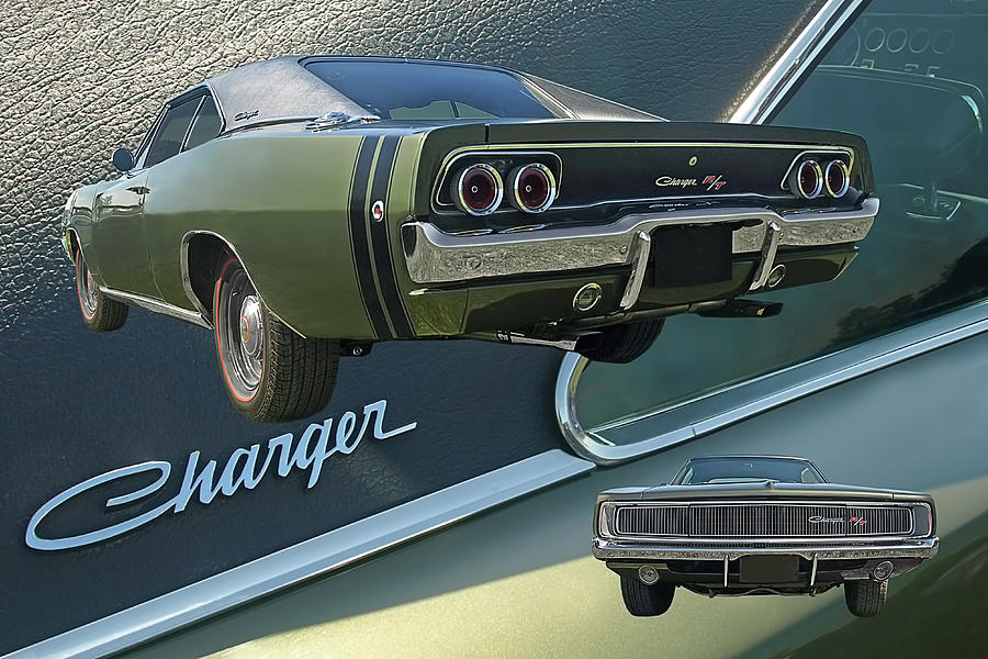 Dodge Charger RT 1968 Collage Photograph by Gill Billington