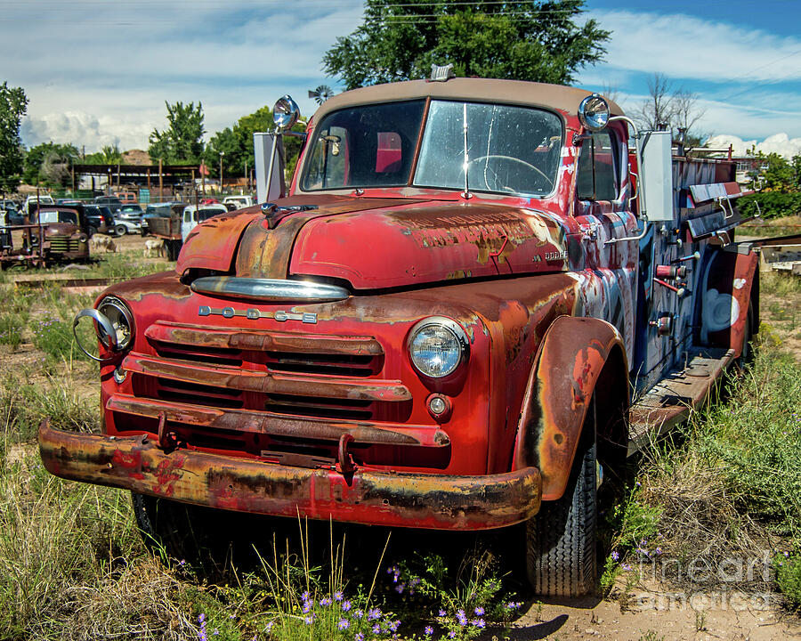 Truck Photograph - Dodge Fire Truck by Stephen Whalen
