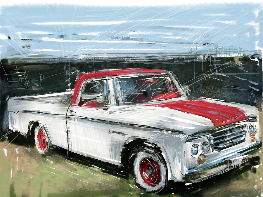 Vintage Mixed Media - Dodge Truck by Russell Pierce