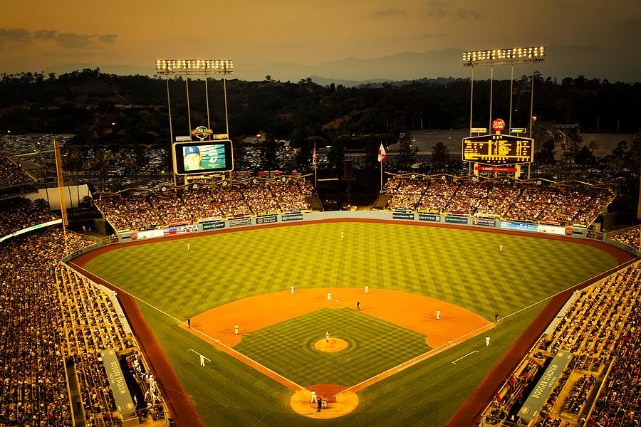 Dodger Stadium At Sunset Photograph by Mountain Dreams - Pixels