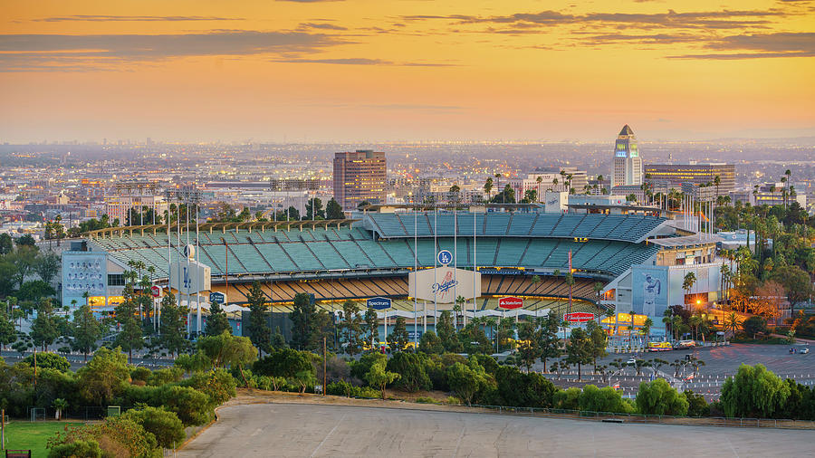 Dodger Stadium At Sunset Photograph by Mountain Dreams - Pixels