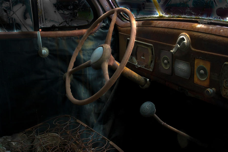 Dodge rusty dashboard Photograph by Micah Offman