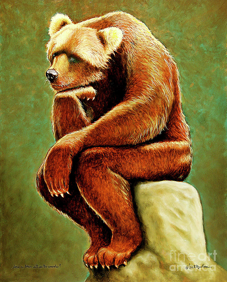 Animal Painting - Does A Bear Sit In The Woods... by Will Bullas