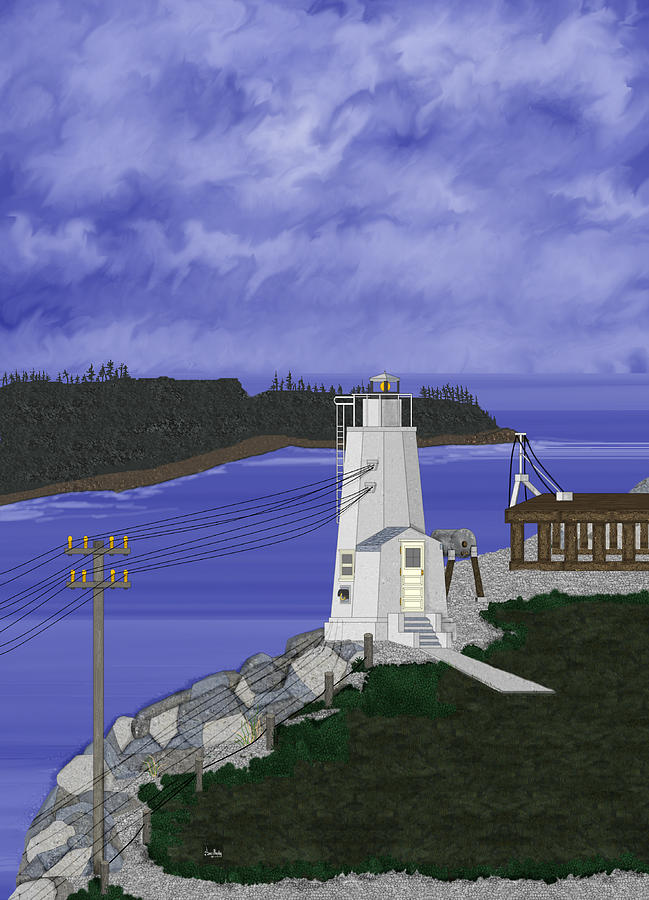 Dofflemeyer Point Lighthouse At Boston Harbor Painting