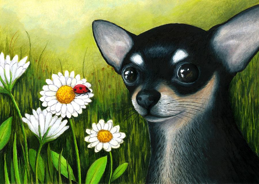Dog 79 Chihuahua Painting by Lucie Dumas