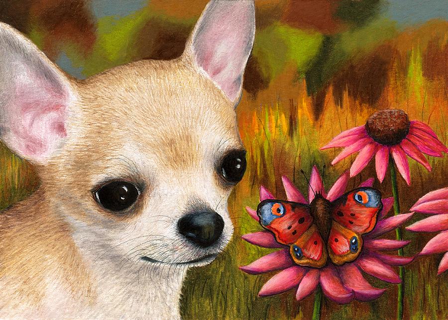 Dog 85 Chihuahua Painting by Lucie Dumas