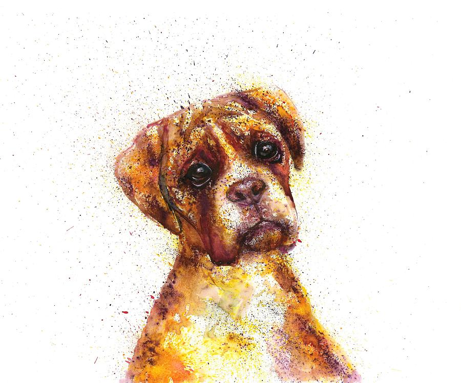 Dog Bulldog Portrait Painting