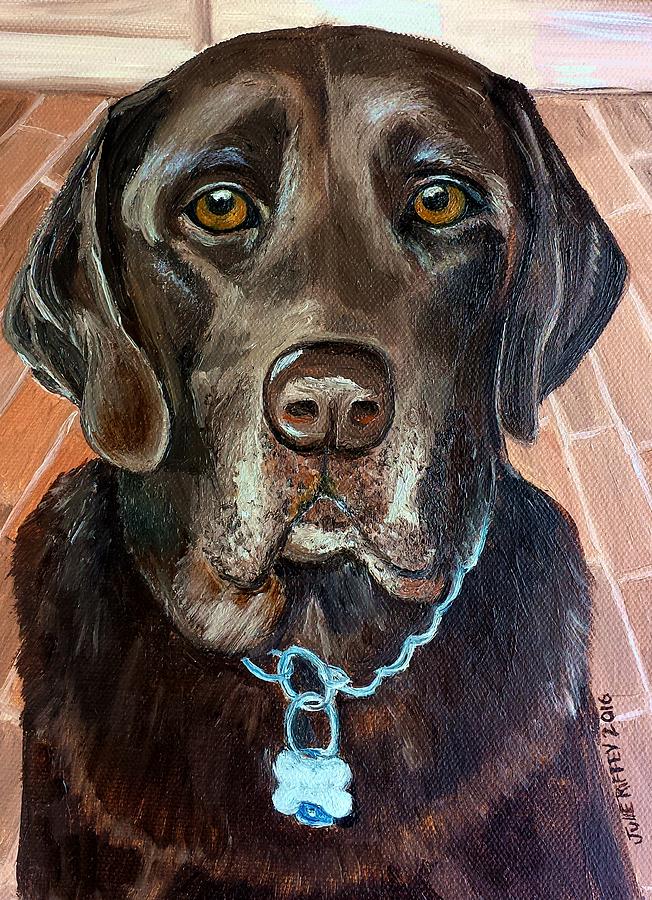 Dog  Chocolate Lab   Painting by Julie Brugh Riffey