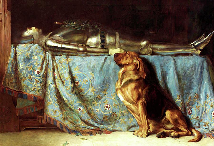 Dog Loyalty - Requiescat - Rest in Peace  Mixed Media by Briton Riviere