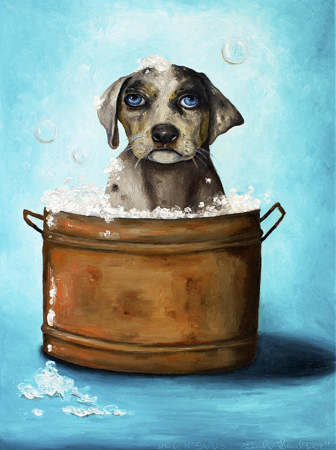 Dog N Suds Painting by Leah Saulnier The Painting Maniac
