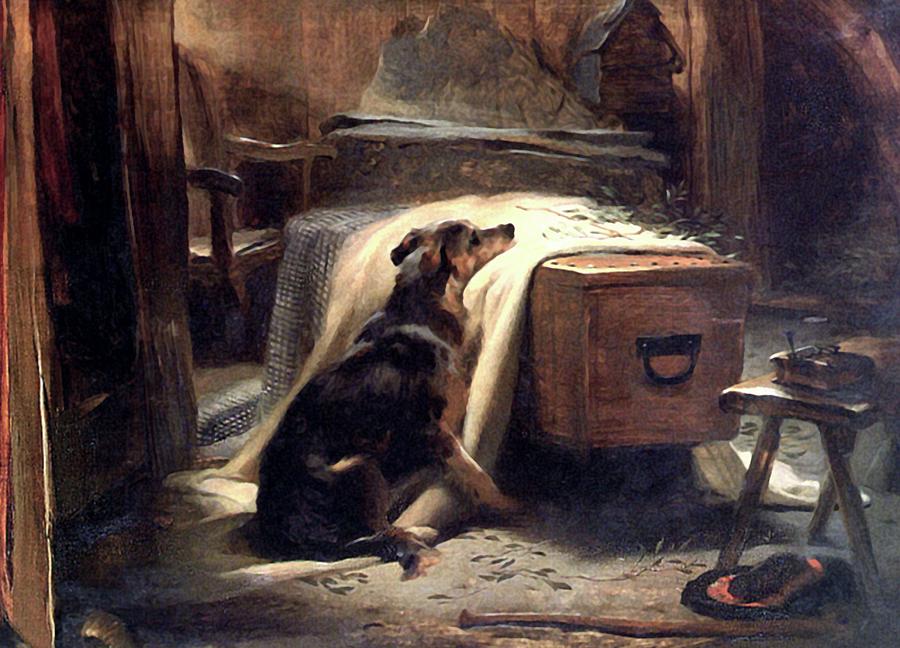 Dog Mixed Media - Dog Old Shepherds Chief Mourner by Edwin Landseer
