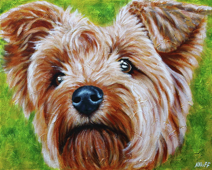 Dog Painting - Dog portrait in acrylic # 4 by Natalia Huff