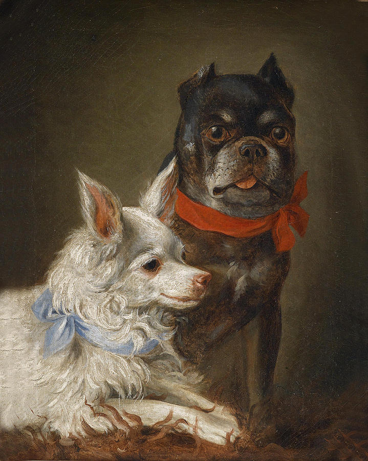 Dog Portraits 1 Painting by Julius Hamburger