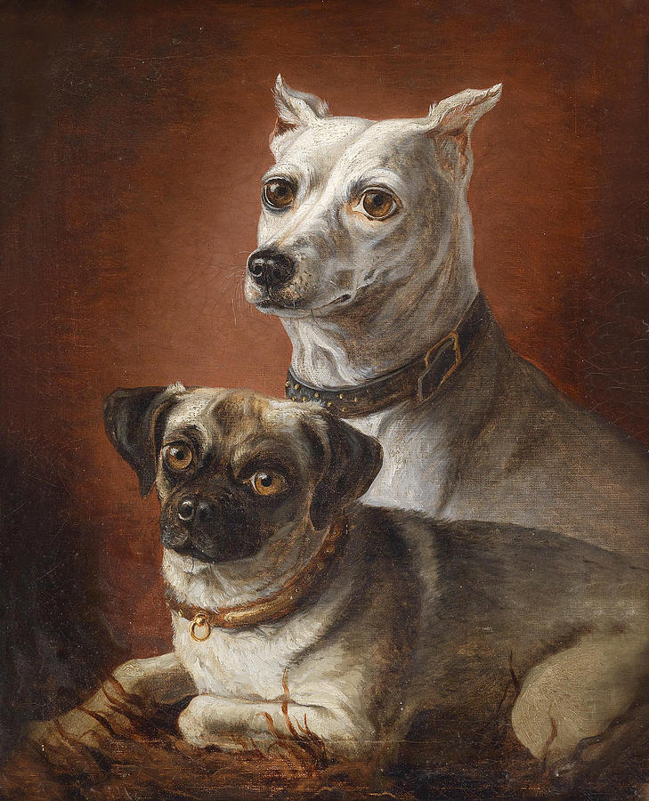 Dog Portraits 2 Painting by Julius Hamburger