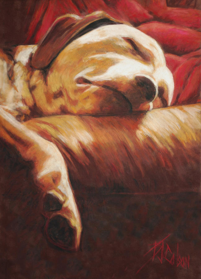 Dog Tired Painting by Billie Colson