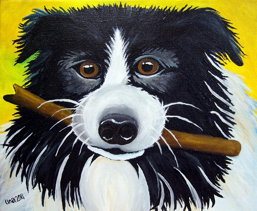 Dog Painting - Dog by Una  Miller