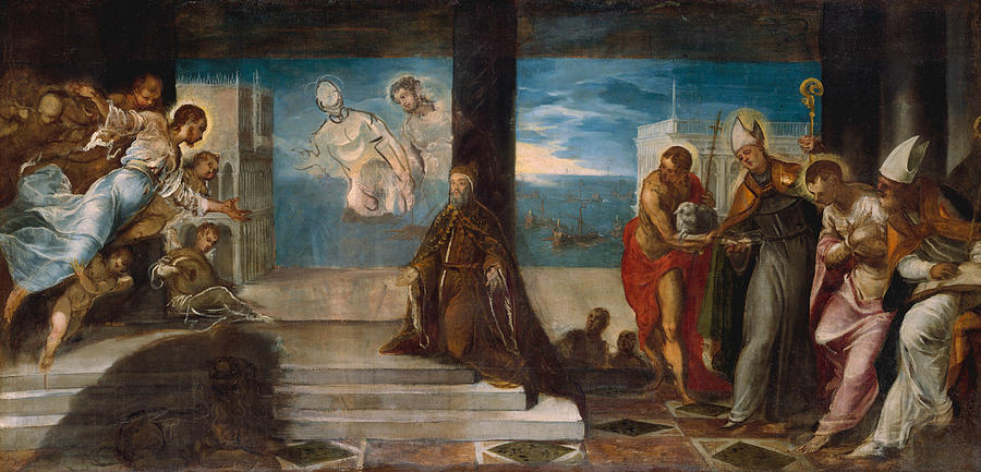 Doge Alvise Mocenigo Presented to the Redeemer Painting by Tintoretto