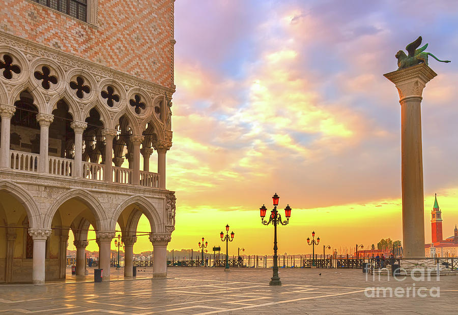 Doge Palace and Sunrise, Venice, Italy Photograph by Anastasy Yarmolovich