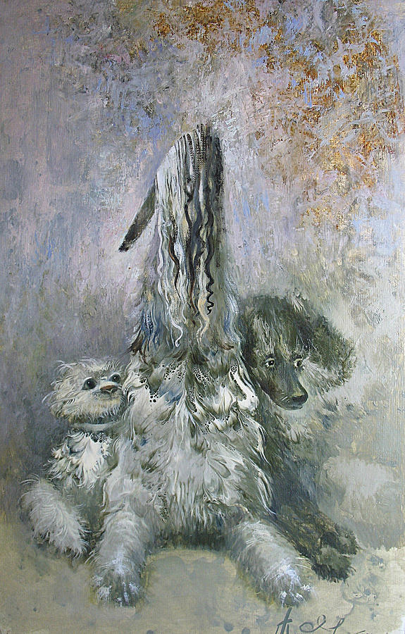 Dog Painting - Doggies  by Valentina Kondrashova