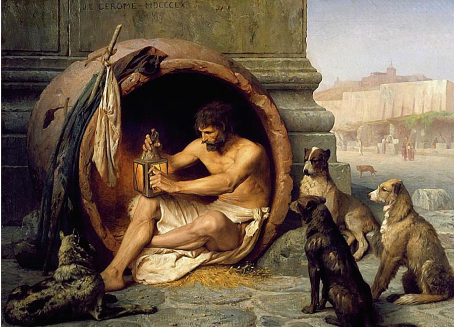 Dogs - Diogenes - Mans Best Friend Mixed Media by Jean Leon Gerome 1859