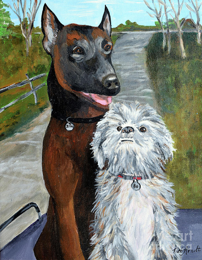Dogs on a Farm Painting by Deb Arndt