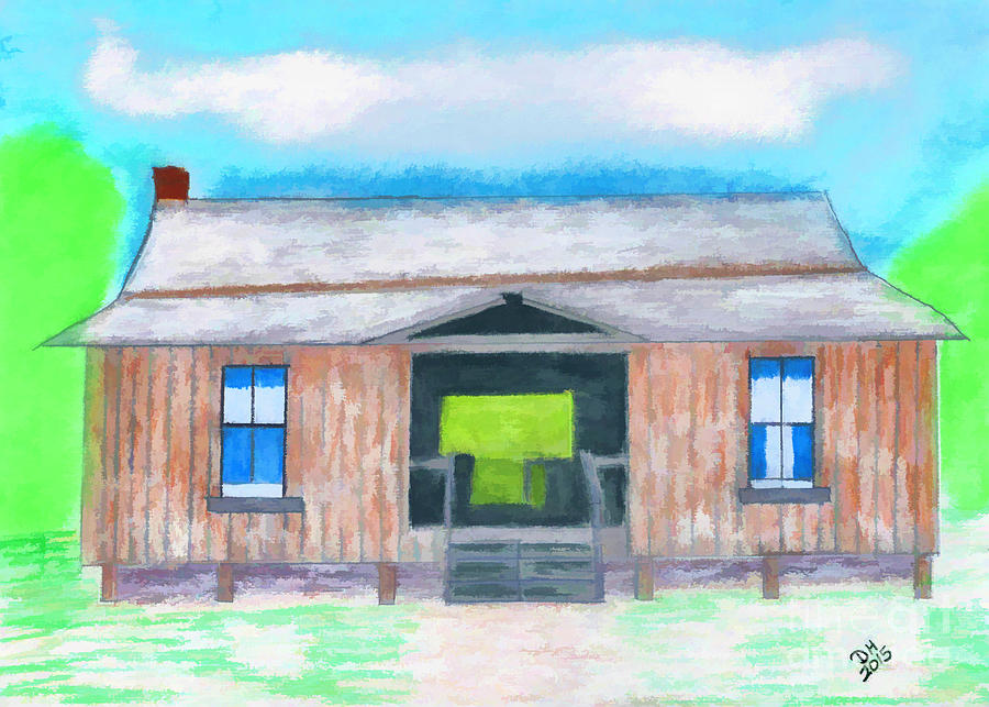 Dogtrot Cracker Home Drawing Drawing by D Hackett