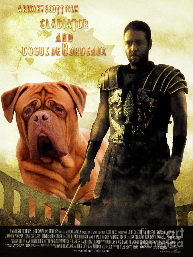 Dogue de Bordeaux Art Canvas Print - Gladiator Movie Poster Painting by Sandra Sij