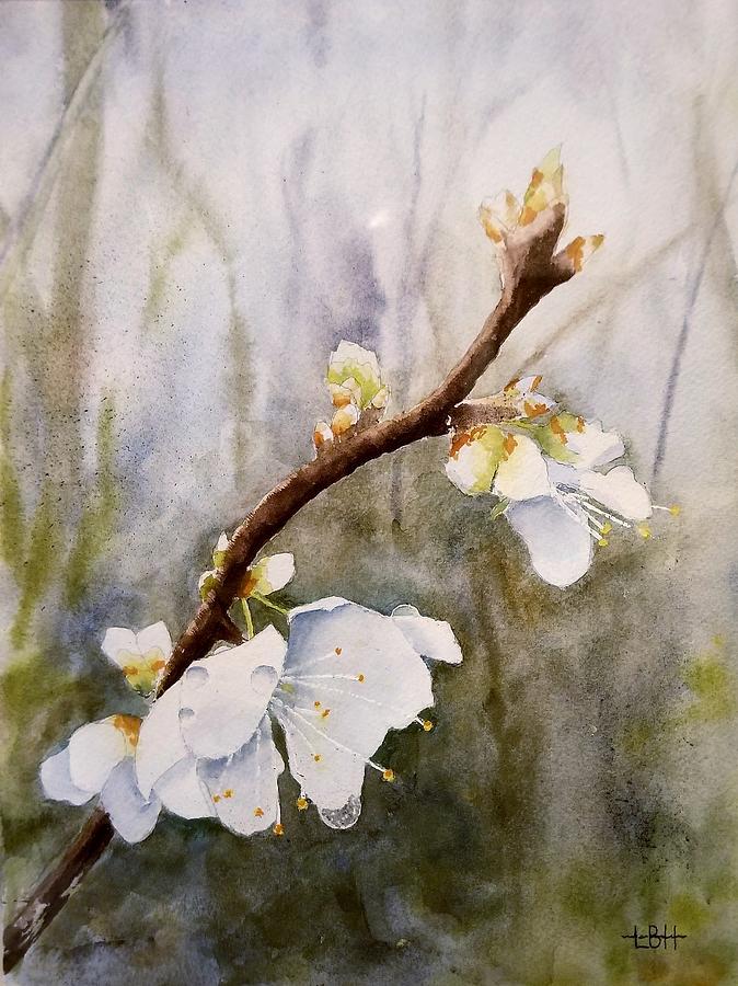 Plum Blossom with dew Painting by Bruce Holder