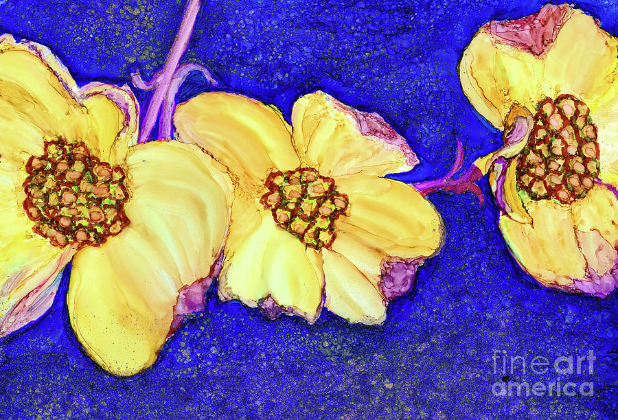 Dogwood Blossoms 3 Painting by Eunice Warfel