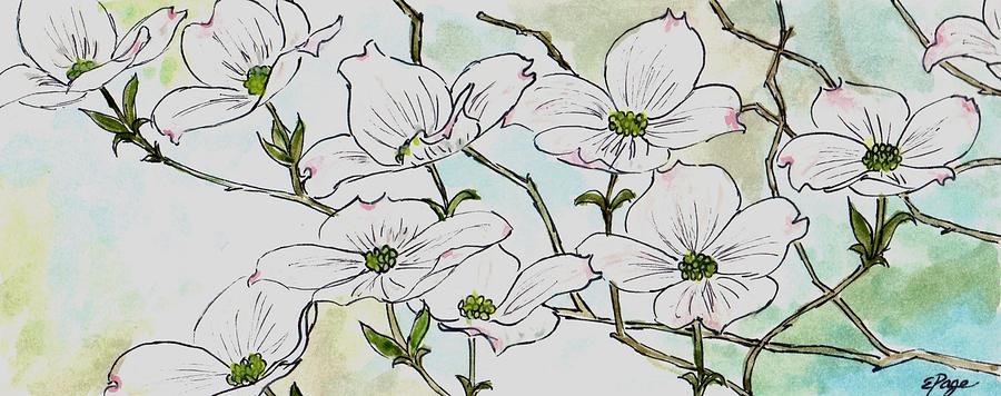 Dogwood Blossoms Painting by Emily Page
