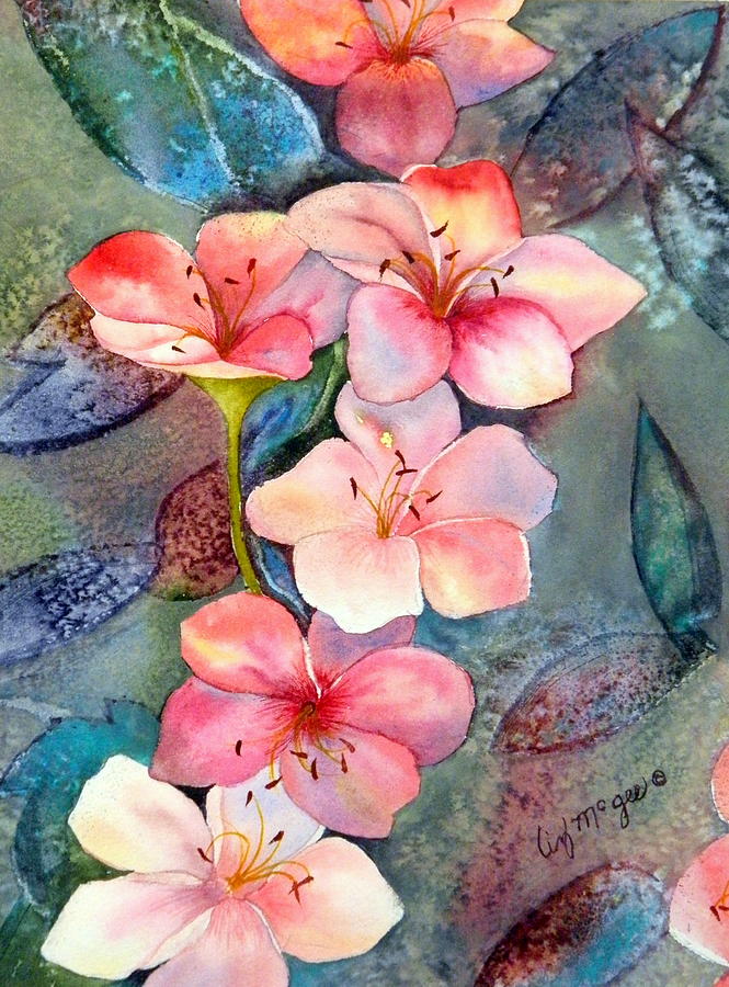Dogwood Blossoms Painting by Lizbeth McGee