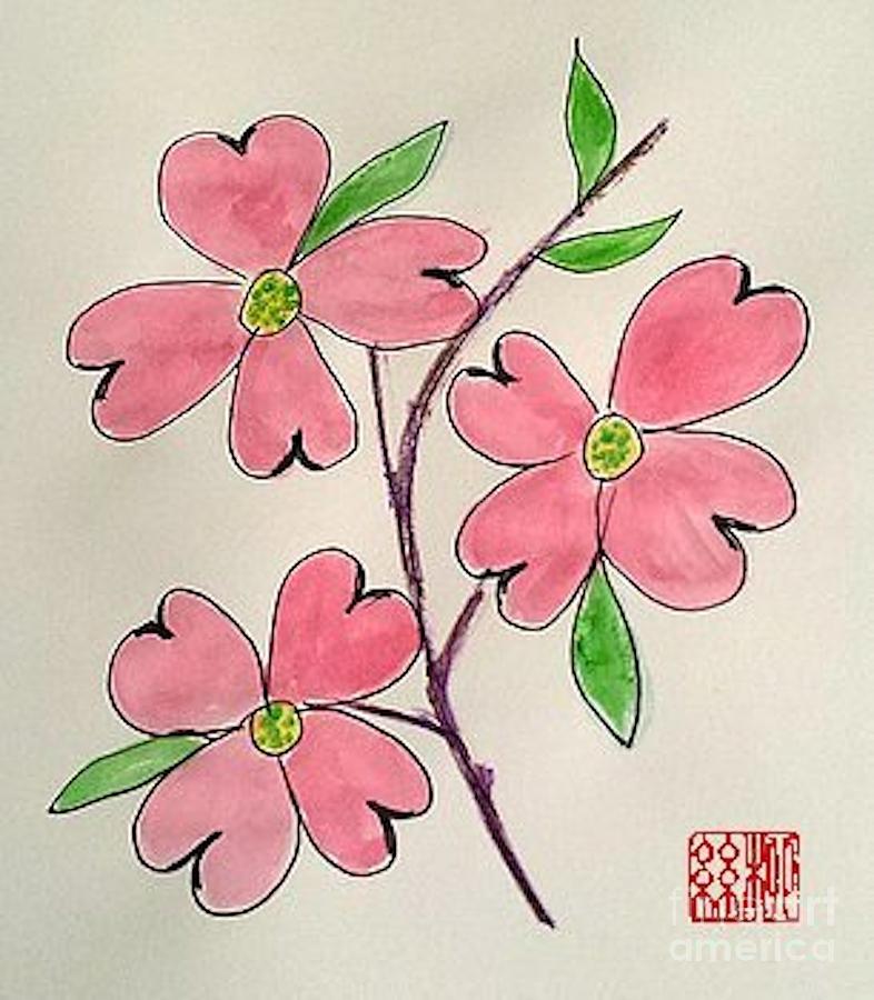 Dogwood Painting by Margaret Welsh Willowsilk