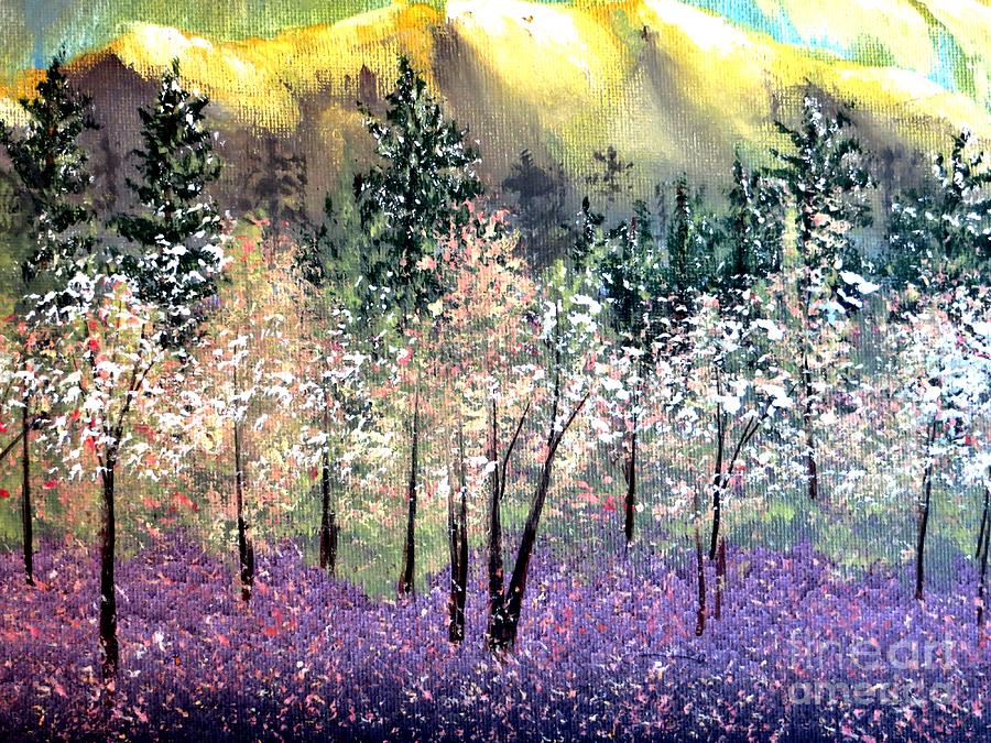 Dogwoods And Lavender Painting by Tim Townsend