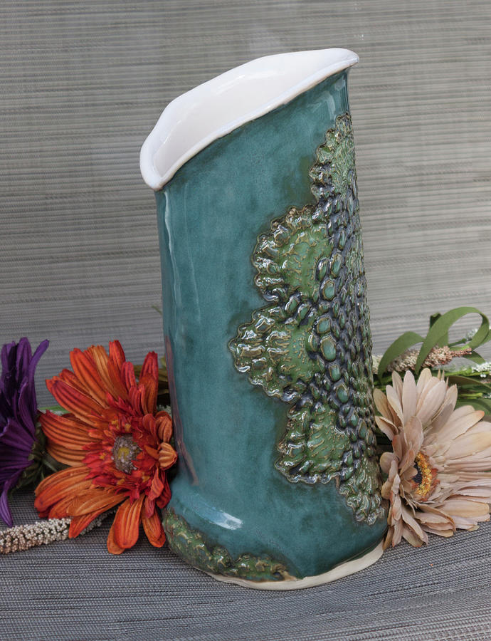 Doily Vase I Ceramic Art by Suzanne Gaff