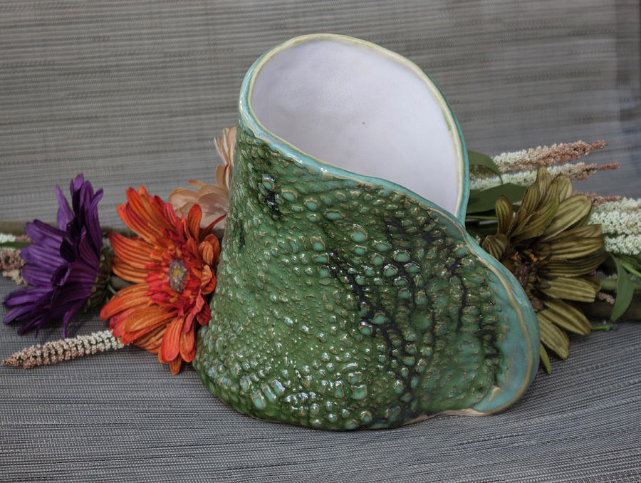 Doily Vase II Ceramic Art by Suzanne Gaff