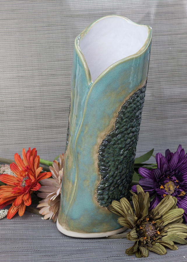 Doily Vase III Ceramic Art by Suzanne Gaff