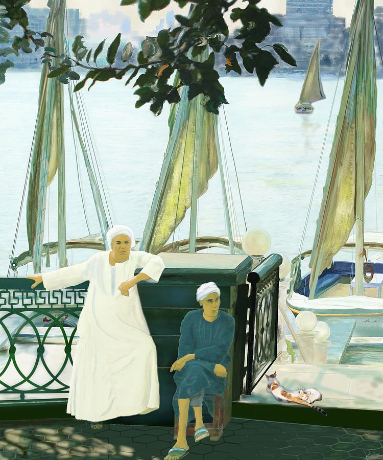 Dok Dok Landing Stage Painting by Victor Shelley
