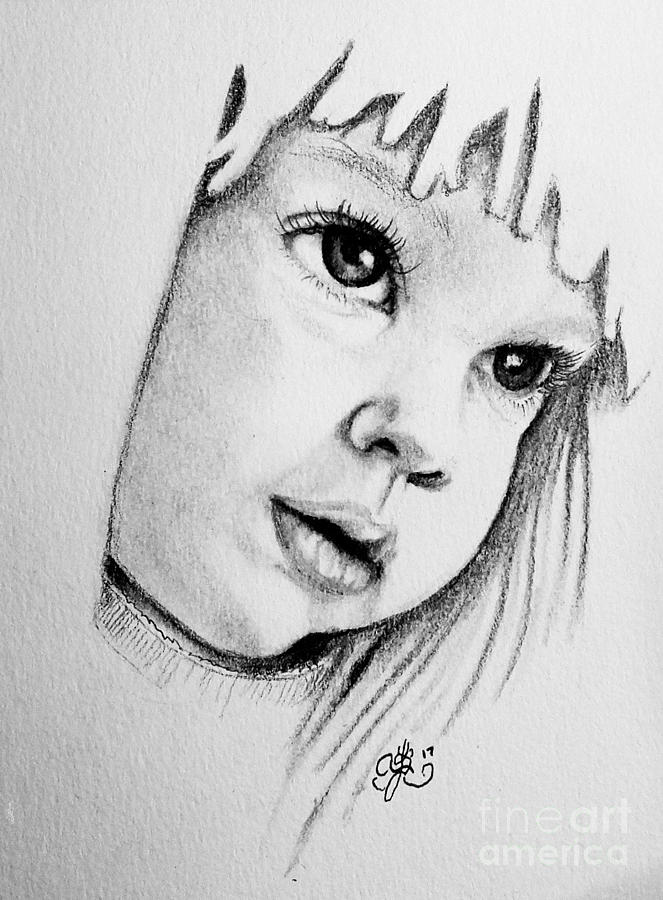 Doll Child Drawing by Scarlett Royale