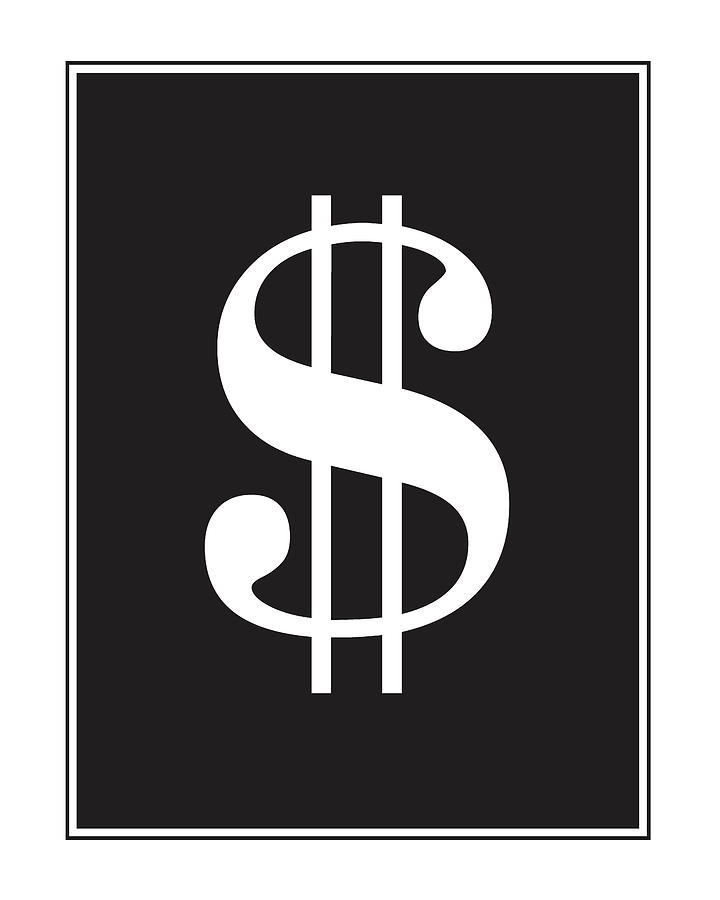 Typography Mixed Media - Dollar Sign - Poster by Studio Grafiikka
