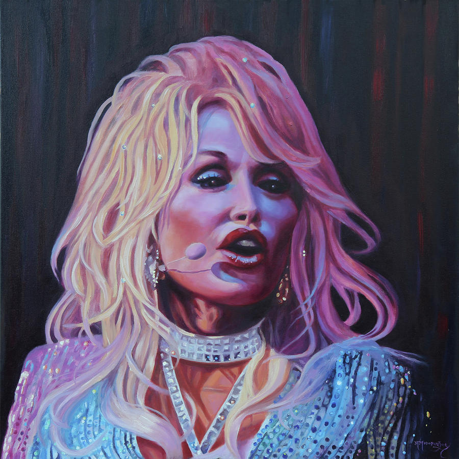 Just Because Im A Woman - Dolly Parton Painting by Maria Modopoulos