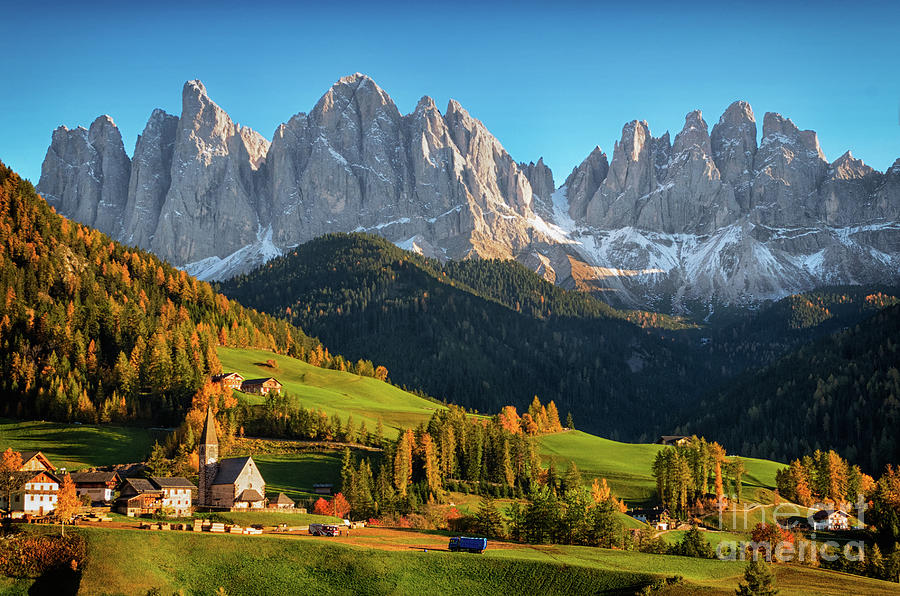Dolomite village in autumn Photograph by IPics Photography Dolomite village in autumn Photograph by IPics Photography