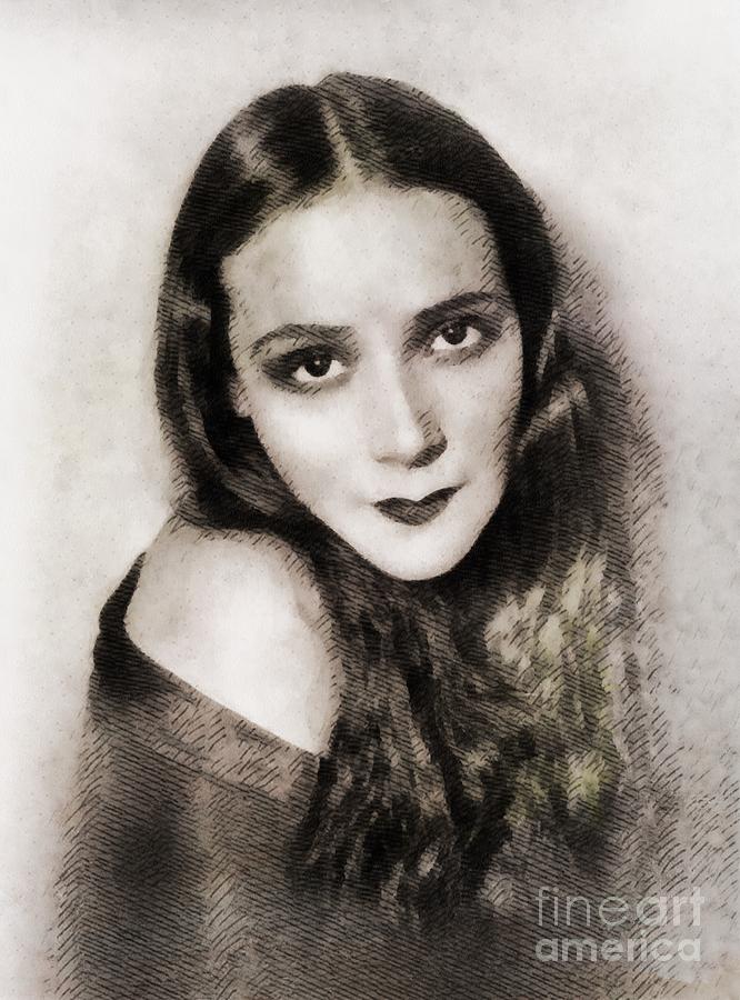 Dolores Del Rio, Vintage Actress Painting