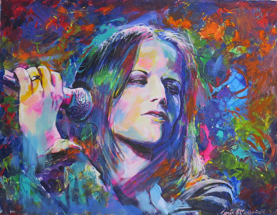 Music Painting - Dolores ORiordan by TOMAS OMaoldomhnaigh