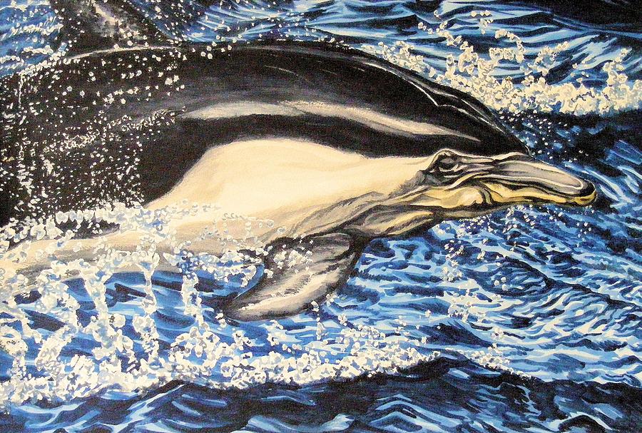 Wildlife Painting - Dolphin Blue by Donald Dean