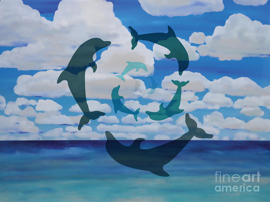 Dolphin Cloud Dance Digital Art by Shelley Myers