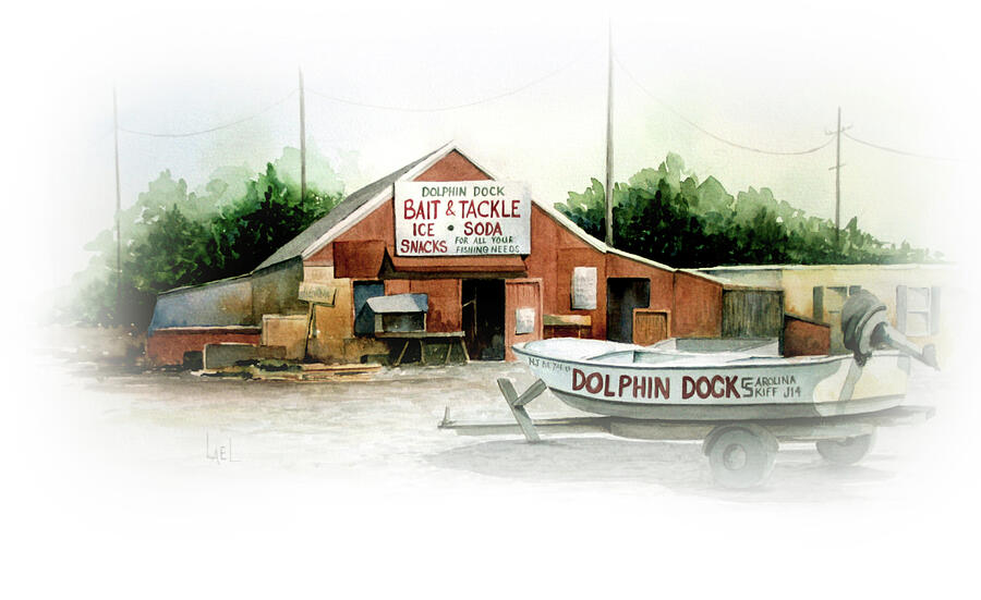 Dolphin Dock Painting by Lael Rutherford